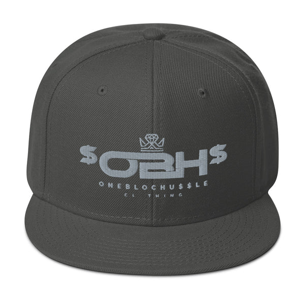 OBH Grey Logo Snapback Cap