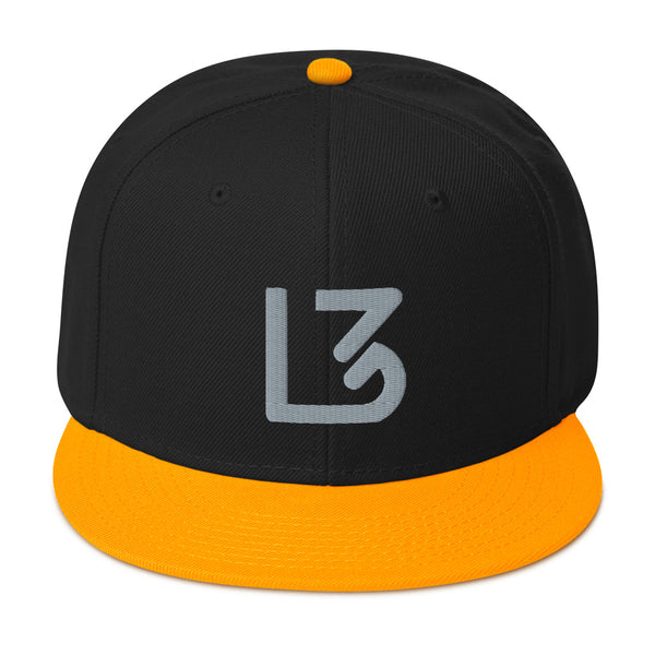 L3 Grey Logo Snapback Caps