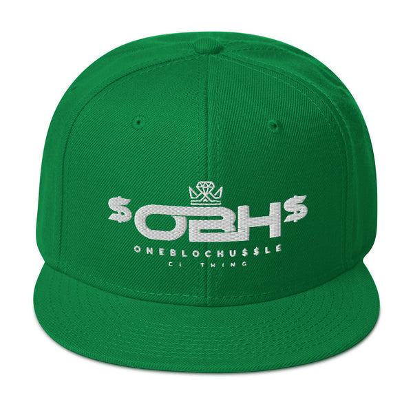 OBH White Logo Snapback Cap