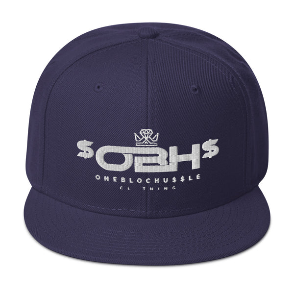 OBH White Logo Snapback Cap