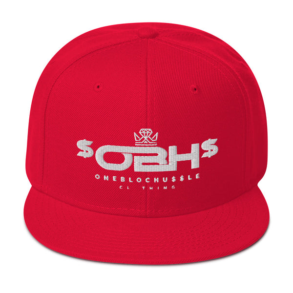 OBH White Logo Snapback Cap